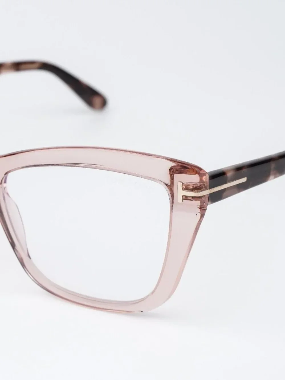 Tom Ford Women Eyeglasses Transparent Pink Cat Eye FT5826-B 072 NEW AUTHENTIC